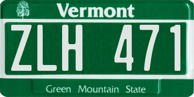 VT license plate ZLH471