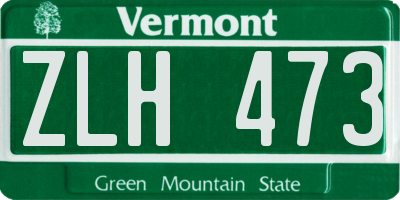 VT license plate ZLH473