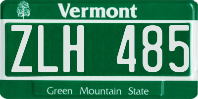 VT license plate ZLH485