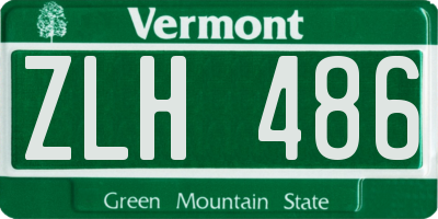 VT license plate ZLH486