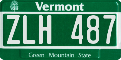 VT license plate ZLH487