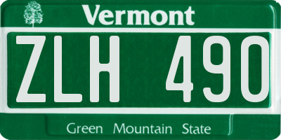VT license plate ZLH490