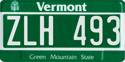 VT license plate ZLH493