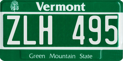 VT license plate ZLH495