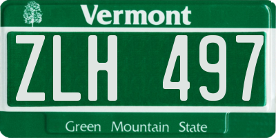 VT license plate ZLH497