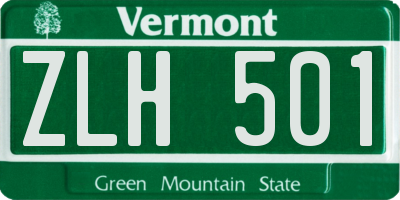 VT license plate ZLH501