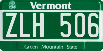 VT license plate ZLH506