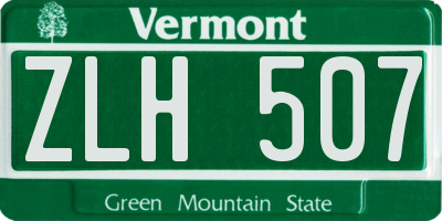 VT license plate ZLH507
