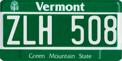 VT license plate ZLH508