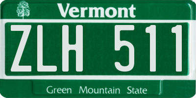 VT license plate ZLH511