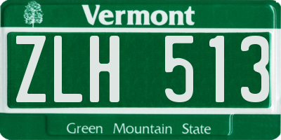 VT license plate ZLH513