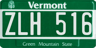 VT license plate ZLH516