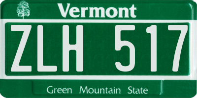 VT license plate ZLH517