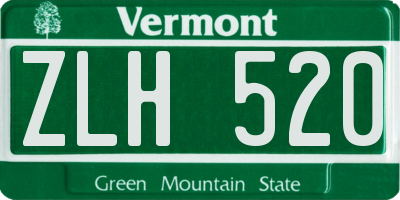VT license plate ZLH520