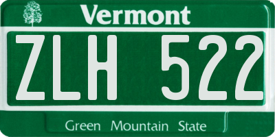 VT license plate ZLH522