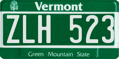 VT license plate ZLH523