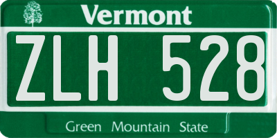 VT license plate ZLH528