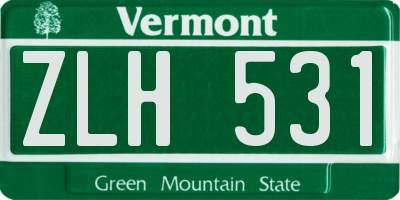 VT license plate ZLH531