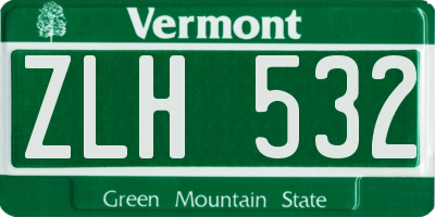 VT license plate ZLH532