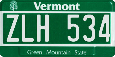 VT license plate ZLH534
