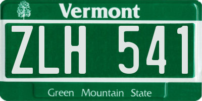 VT license plate ZLH541