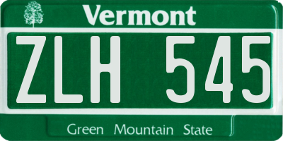 VT license plate ZLH545