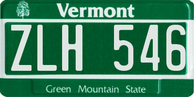 VT license plate ZLH546