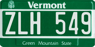VT license plate ZLH549