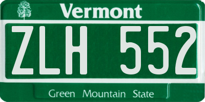 VT license plate ZLH552