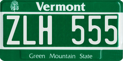 VT license plate ZLH555