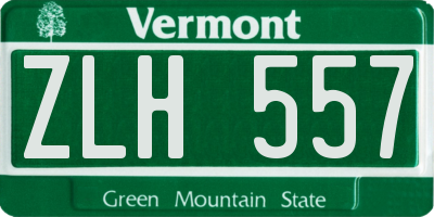 VT license plate ZLH557