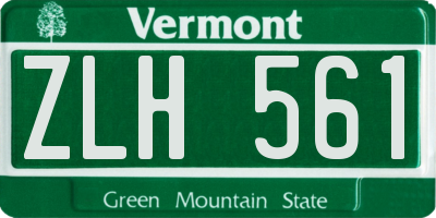 VT license plate ZLH561