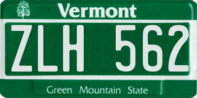 VT license plate ZLH562
