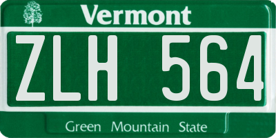 VT license plate ZLH564