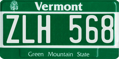 VT license plate ZLH568