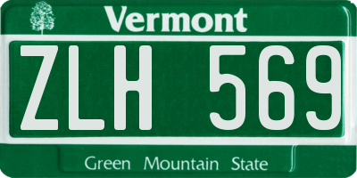 VT license plate ZLH569