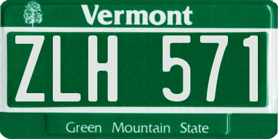 VT license plate ZLH571