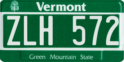 VT license plate ZLH572