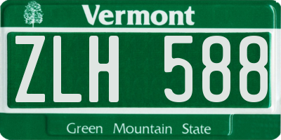 VT license plate ZLH588