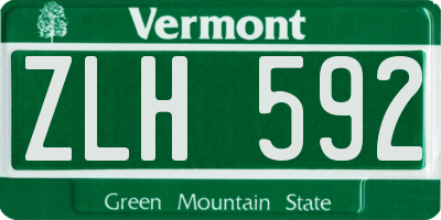 VT license plate ZLH592