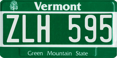 VT license plate ZLH595