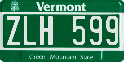 VT license plate ZLH599