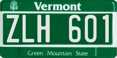 VT license plate ZLH601