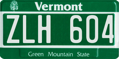 VT license plate ZLH604