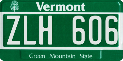 VT license plate ZLH606