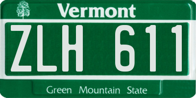 VT license plate ZLH611