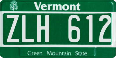 VT license plate ZLH612