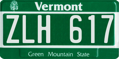 VT license plate ZLH617