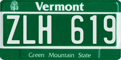 VT license plate ZLH619