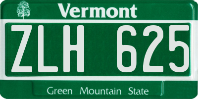 VT license plate ZLH625